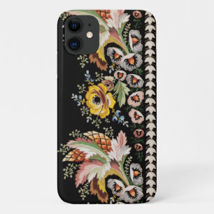 Elegant Colorful Vintage Embroidered Floral iPhone 11 Case