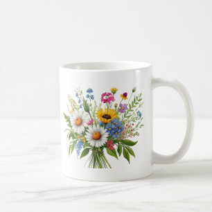 Elegant Colorful Wildflower Bouquet  Coffee Mug