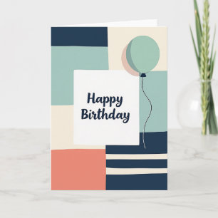 Elegant Colour Block Birthday Card