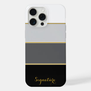 Elegant colour block stripes custom name phone cas iPhone 15 pro max case