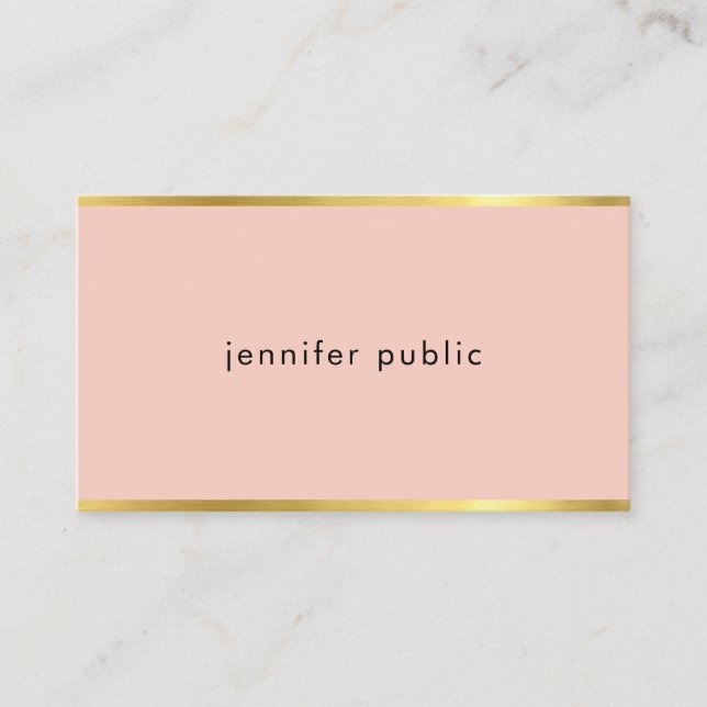 Elegant Colour Gold Sophisticated Modern Cool Plai Business Card (Front)