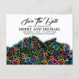 Elegant Colour of Life Design Announcement Postcard