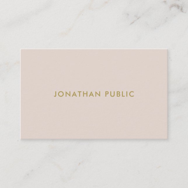 Elegant Colour Professional Chic Minimalist Plain Business Card (Front)