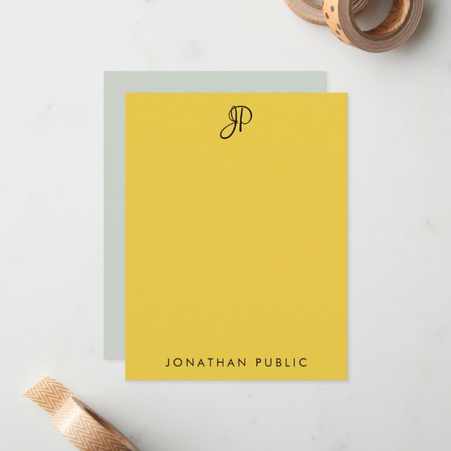 Elegant Colour Template Custom Handwritten Monogra (Front/Back In Situ)