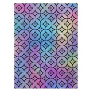 Elegant Colourful Abstract Floral Circles Pattern Tablecloth