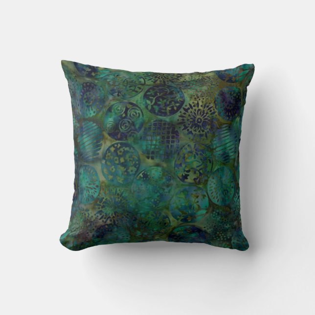 Elegant Colourful Batik Pattern Pillow (Front)