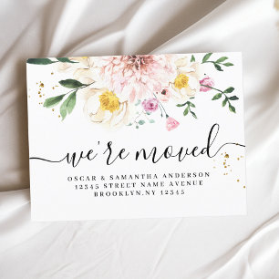 Elegant Colourful Beauty Flowers Announcement Postcard
