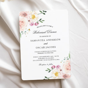 Elegant Colourful Beauty Flowers & Gold Drops Invitation
