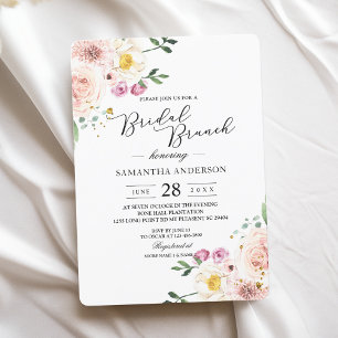 Elegant Colourful Beauty Flowers & Gold Drops Invitation