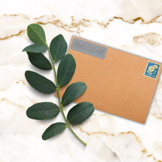 Elegant Colourful Border Custom Grey Return Address Label