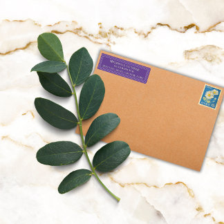Elegant Colourful Border Custom Purple Return Address Label