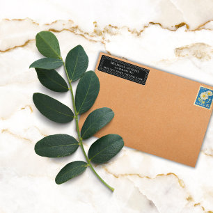 Elegant Colourful Border Personalised Black Return Address Label