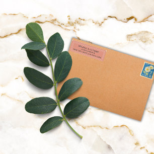 Elegant Colourful Border Personalised Coral Return Address Label