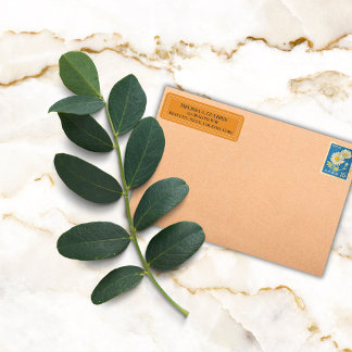 Elegant Colourful Border Personalised Deep Orange Return Address Label