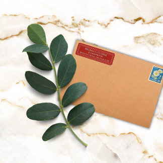 Elegant Colourful Border Personalised Deep Red Return Address Label