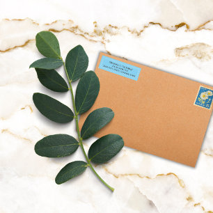 Elegant Colourful Border Personalised Light Blue Return Address Label