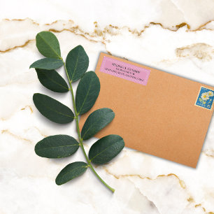Elegant Colourful Border Personalised Pink Return Address Label