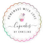 Elegant colourful cakery homemade business card