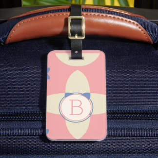 Elegant Colourful Chevron Pattern With Monogram Luggage Tag
