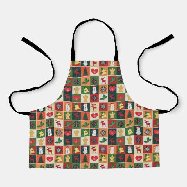 Elegant Colourful Christmas Pattern | Apron (Front)