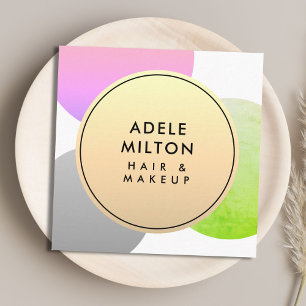 Elegant Colourful Circles Beauty Square Business Card