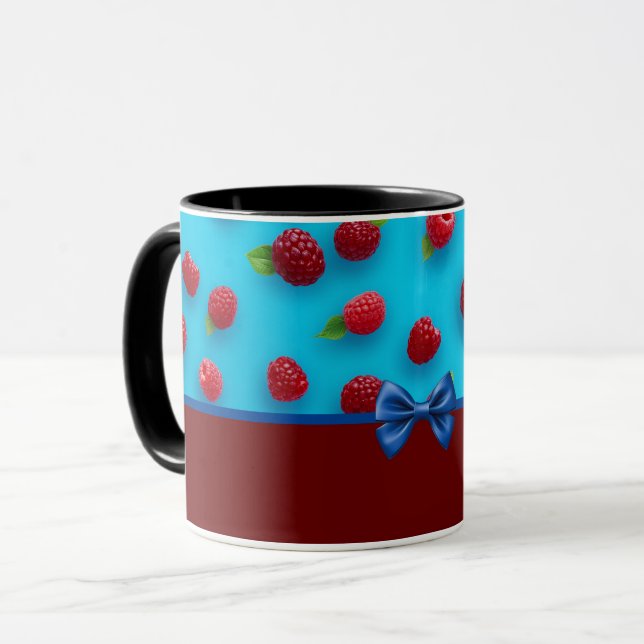 Elegant Colourful Classic Stylish Trendy Raspberry Mug (Front Left)