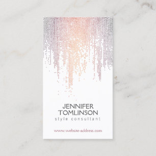 Elegant Colourful Confetti Rain Pattern Business Card