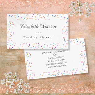 Elegant Colourful Confetti Script Business Card