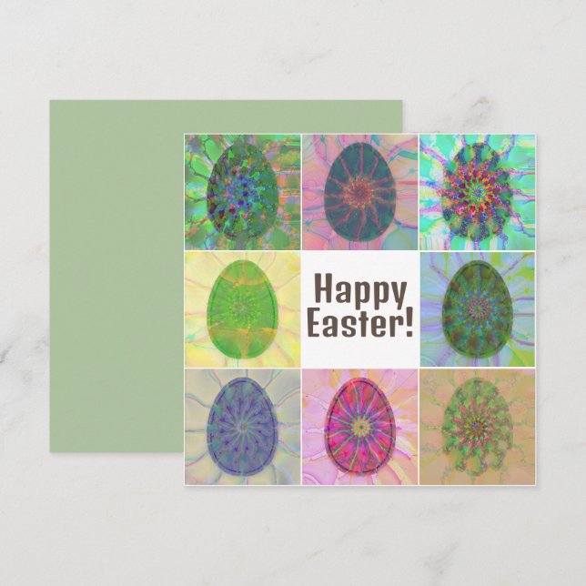 Elegant Colourful Eggs Abstract Art Easter Card (Front/Back)