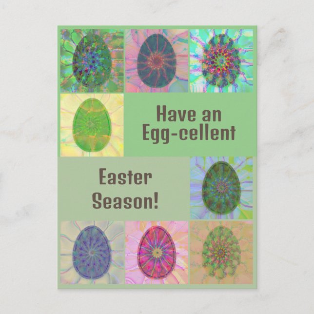 Elegant Colourful Eggs Abstract Art Easter Postcar Postcard (Front)