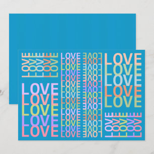 Elegant Colourful Electric Blue "LOVE" Card