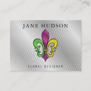 Elegant Colourful Fleur de Lis Design Business Car Business Card