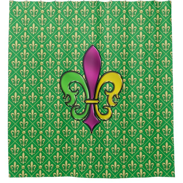 Elegant Colourful Fleur De Lis Shower Curtain (Front)