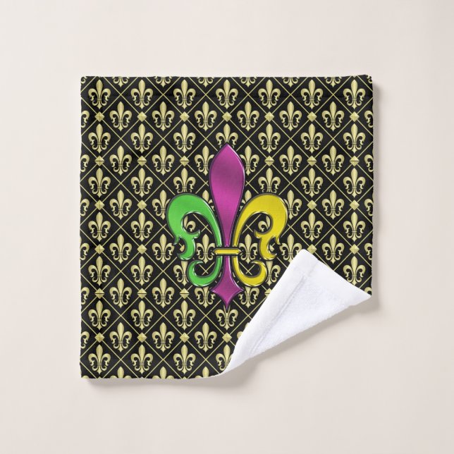 Elegant Colourful Fleur De Lis Towel (Wash Cloth)