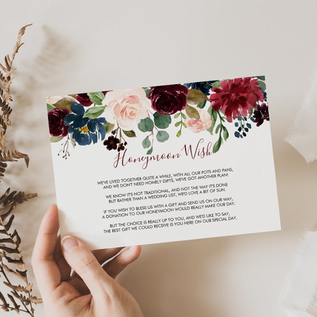 Elegant Colourful Floral Delight Honeymoon Wish  Enclosure Card (Creator Uploaded)