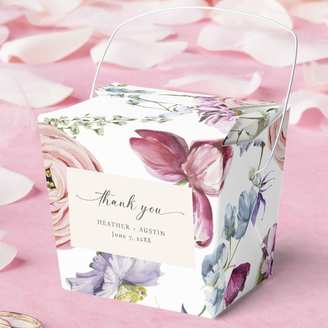 Elegant Colourful Floral Favour Box (Elegant Colorful Jewel Tone Floral Favor Boxes by Painted Paperie
)