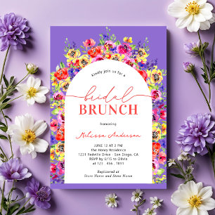 Elegant Colourful Floral Garden Bridal Brunch Invitation