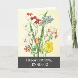 Elegant, Colourful Floral Happy Birthday Card