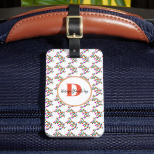 elegant colourful floral modern Monogram  Luggage Tag