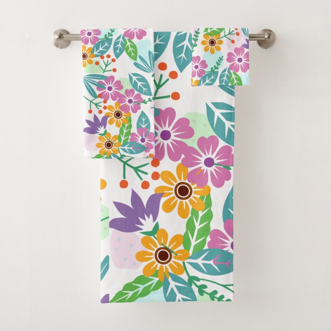 Elegant Colourful Floral towel set (Insitu)