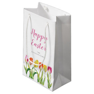 Elegant Colourful Floral Watercolor Tulips Small Gift Bag