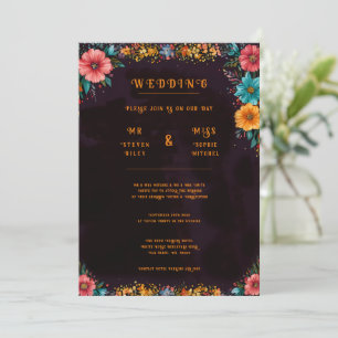 Elegant Colourful Floral Wedding Invitations