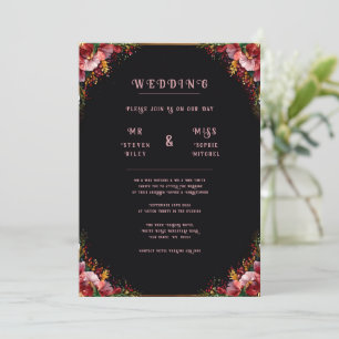 Elegant Colourful Floral Wedding Invitations