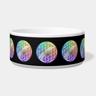 Elegant colourful flower of life dragonfly art