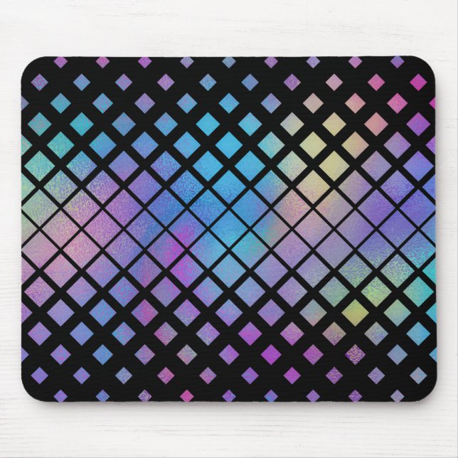 Elegant Colourful Geometric Diamonds Tiles Pattern Mouse Pad (Front)