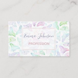 Elegant Colourful Glitter Butterfly Design Business Card