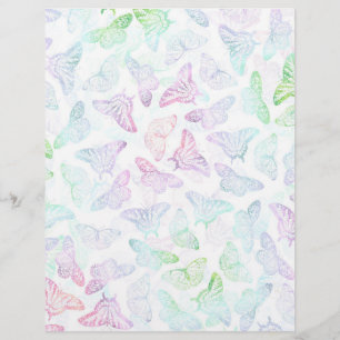 Elegant Colourful Glitter Butterfly Design Custom Letterhead