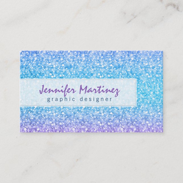 Elegant Colourful Glitter & Sparkles Pattern Business Card (Front)
