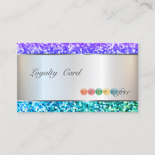 Elegant, Colourful Glitter Striped Loyalty Card