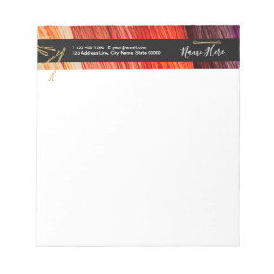 Elegant Colourful Hair Stylist Modern Glitter Notepad